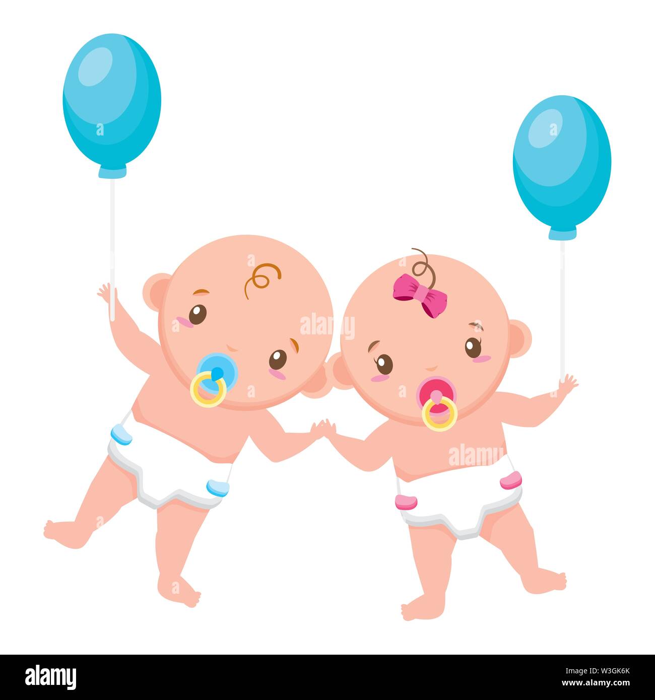 babies boy and girl baby shower Stock Vector Image & Art - Alamy
