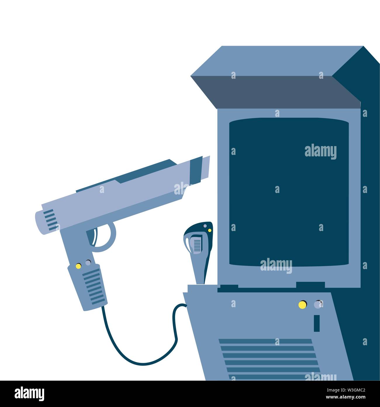 gun weapon with video game machine vector illustration design Stock ...