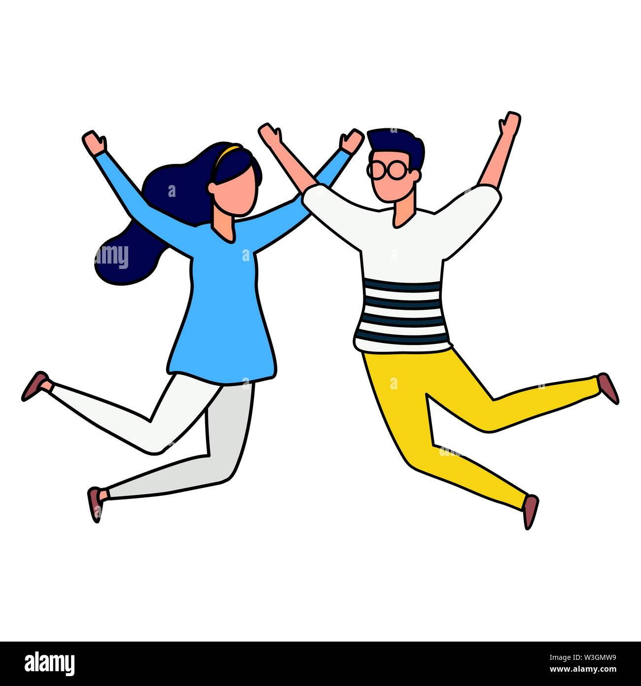 celebrating happy man and woman Stock Vector Image & Art - Alamy