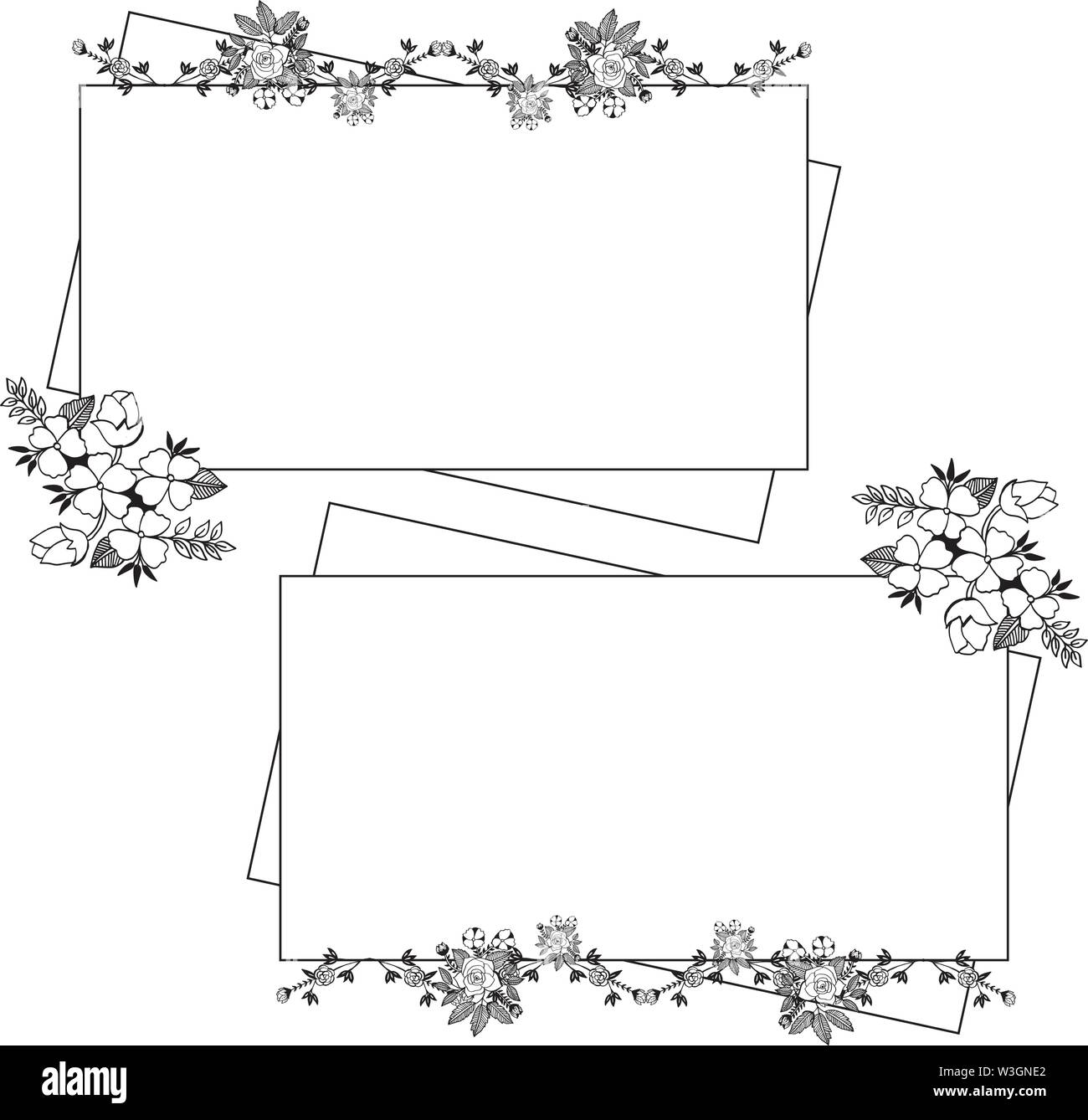 Invitation card for beauty of wreath frame. Vector illustration Stock ...