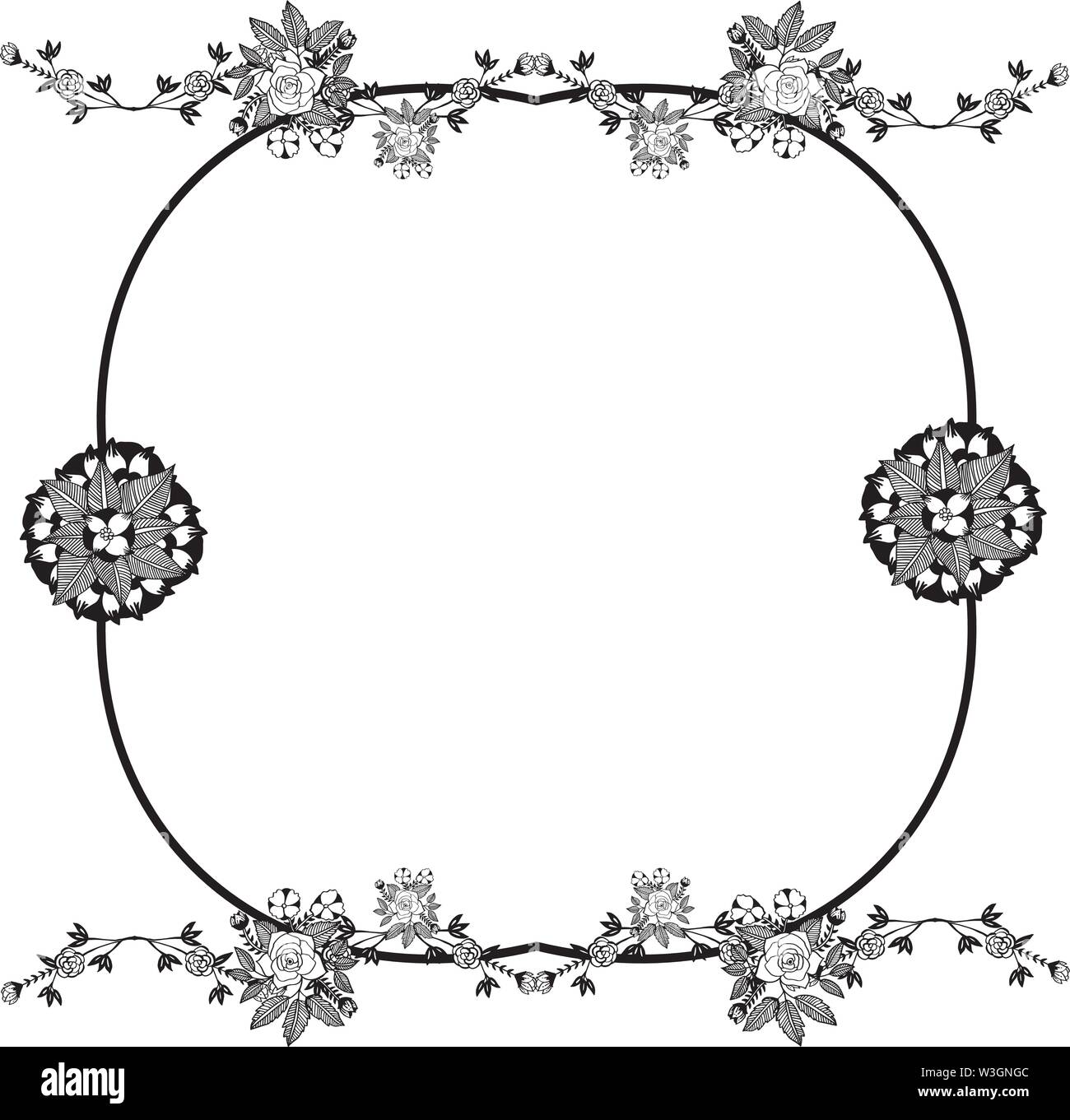 Invitation card for beauty of wreath frame. Vector illustration Stock ...