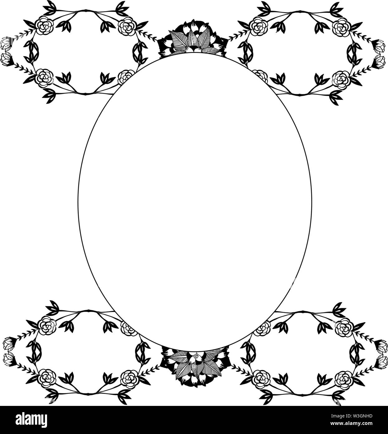 Invitation card for beauty of wreath frame. Vector illustration Stock ...