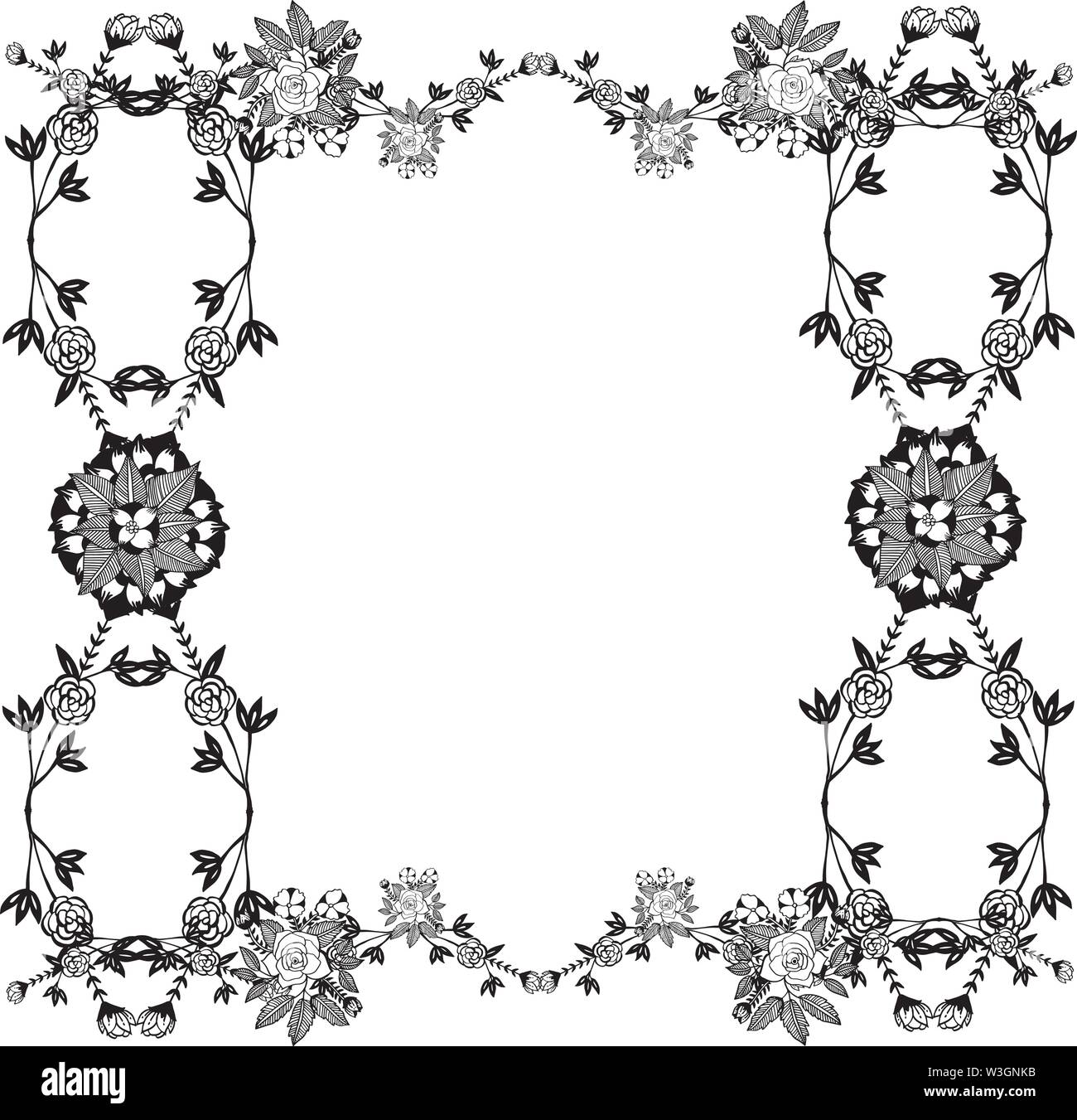 Invitation card for beauty of wreath frame. Vector illustration Stock ...