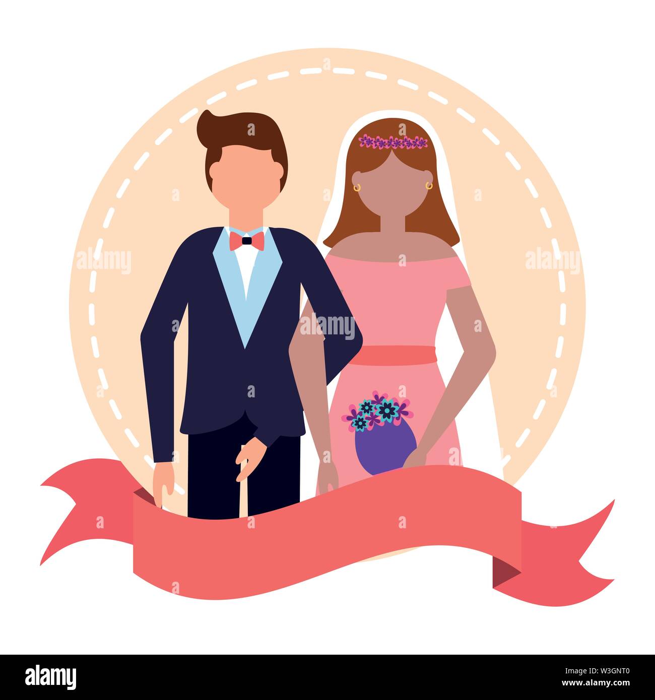 flat design wedding people groom and bride Stock Vector Image & Art - Alamy