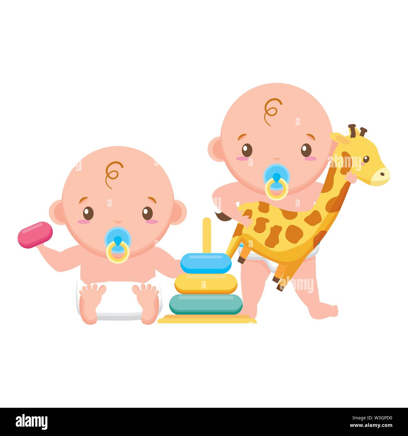 babies boy and girl baby shower Stock Vector Image & Art - Alamy