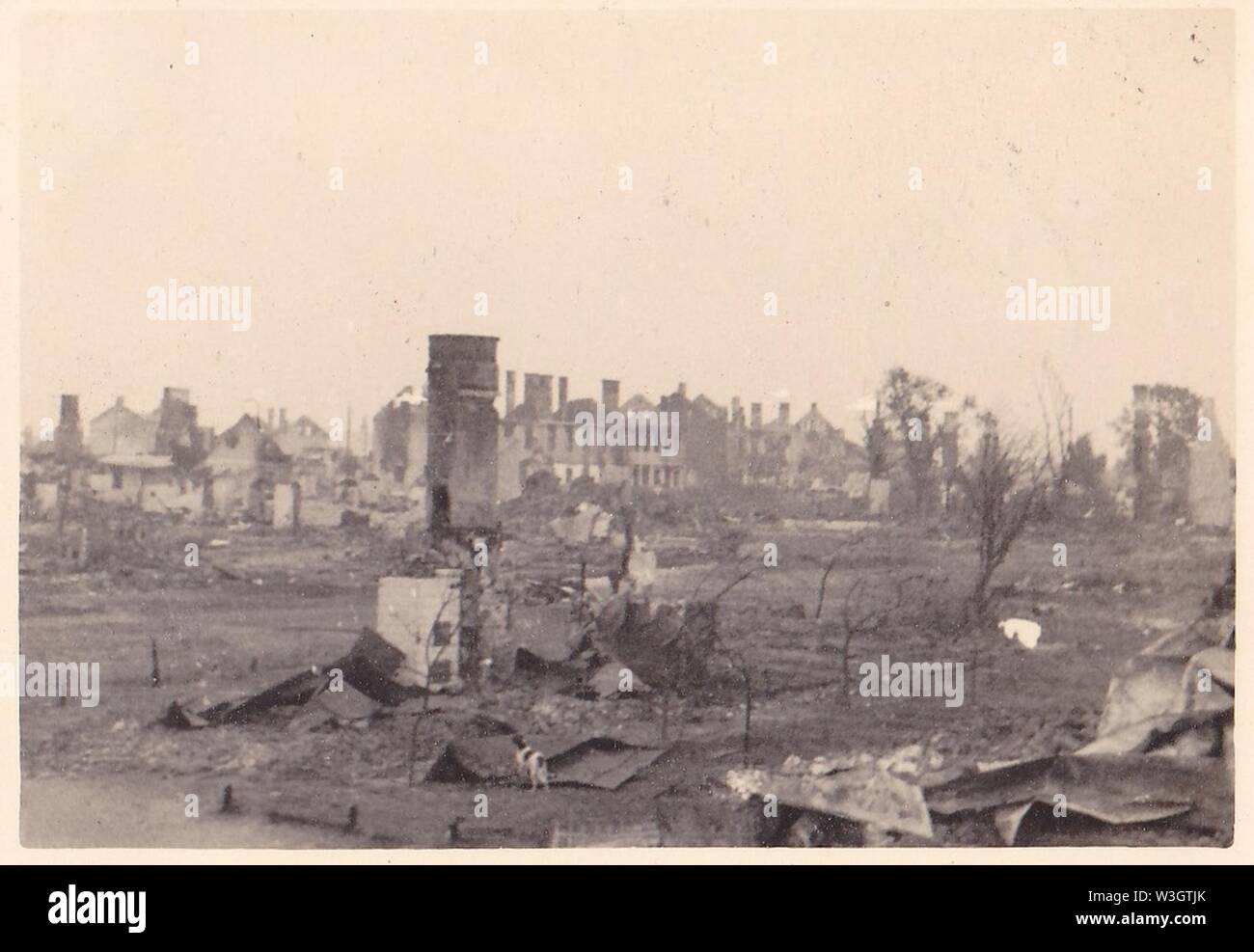 Ciechanowiec - ruiny miasta (II wojna światowa). Stock Photo