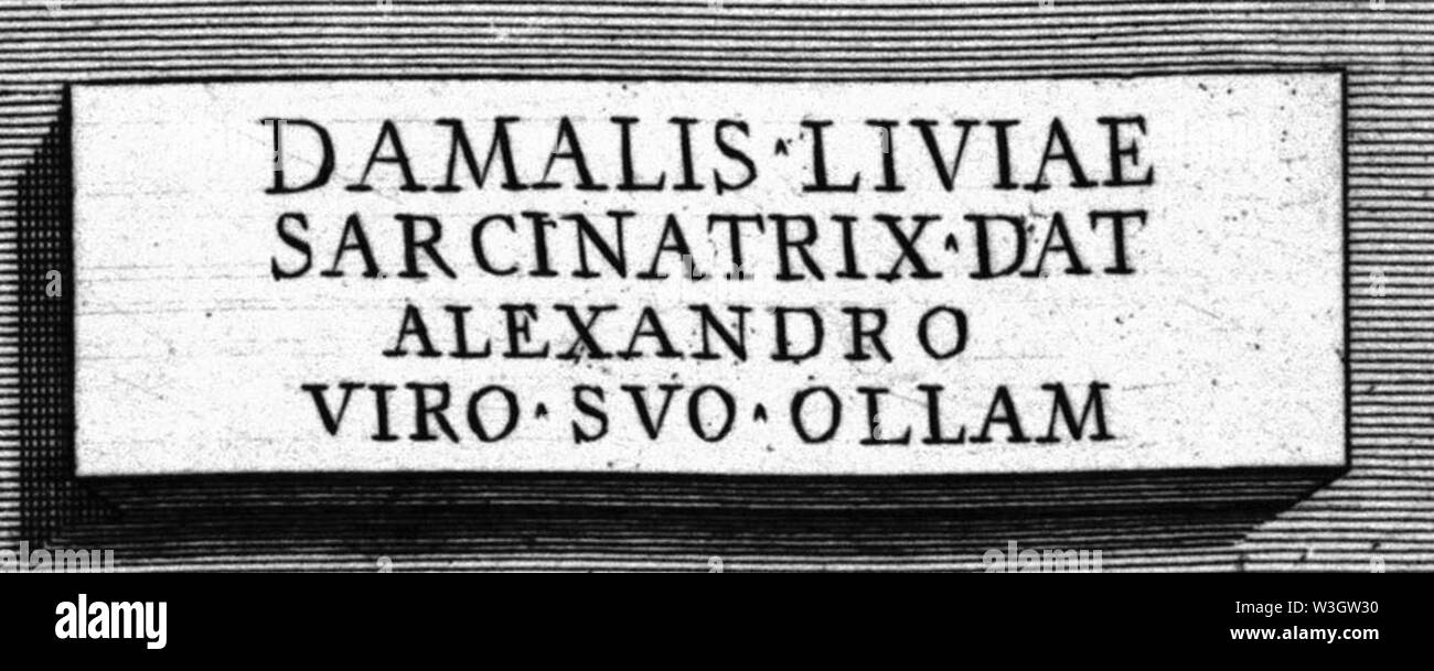 CIL VI 4029 (Le antichità Romane, Piranesi). Stock Photo