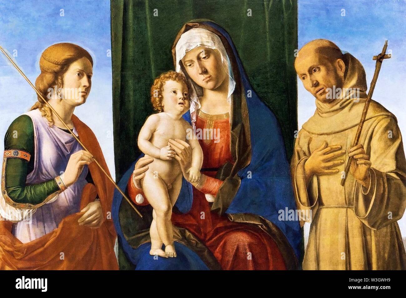 Cima da Conegliano, Madonna col Bambino tra due santi Stock Photo Alamy