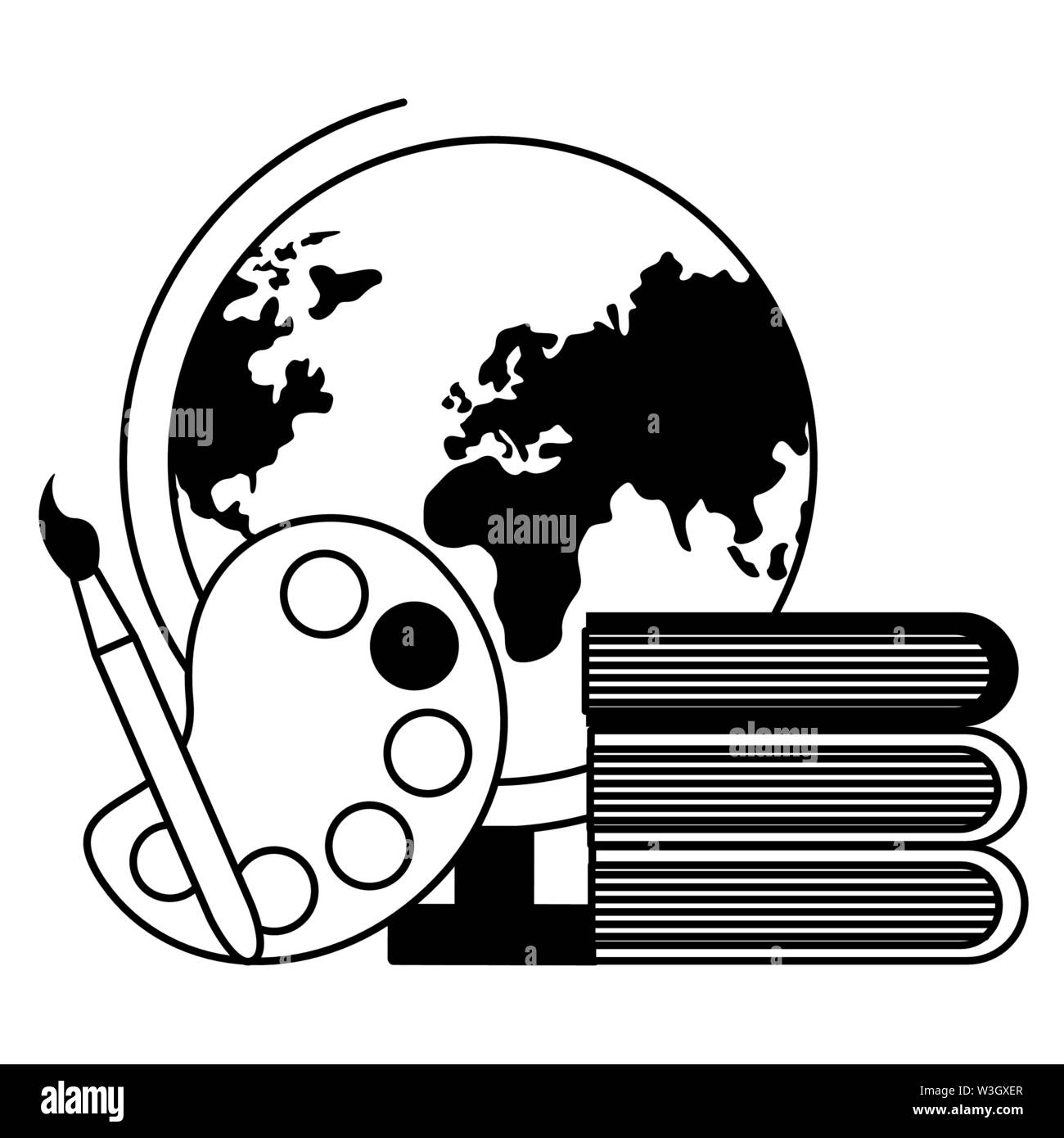 back to school world map and set supplies Stock Vector Image & Art - Alamy