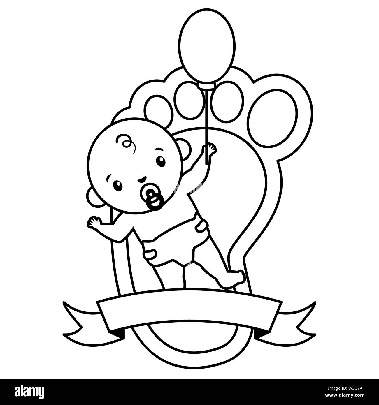 baby shower boy with footprint balloon Stock Vector Image & Art - Alamy baby-shower-boy-with-footprint-balloon-stock-vector-image-art-alamy