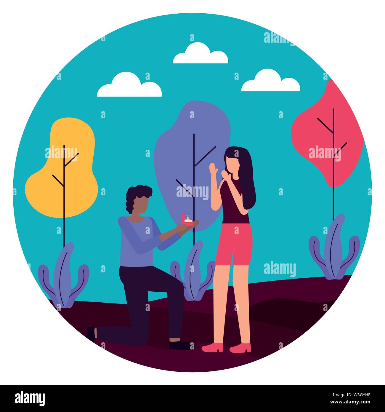 couple romantic love flat design Stock Vector Image & Art - Alamy
