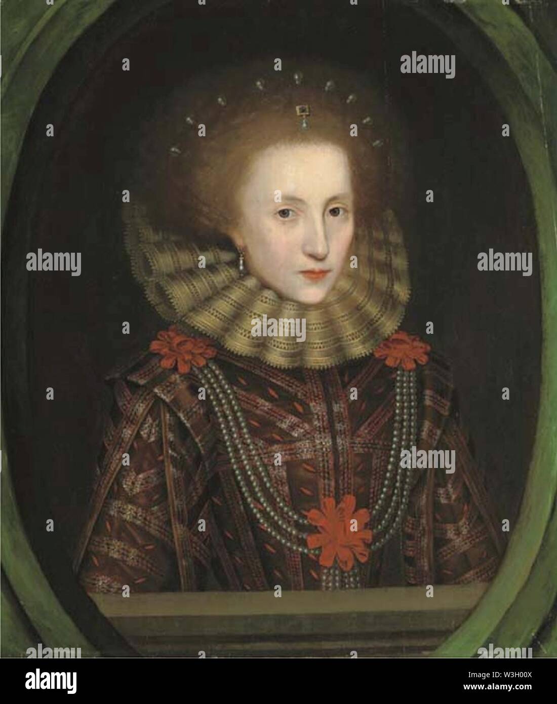 Circle of William Larkin Portrait of a Lady in Brown Stock Photo Alamy