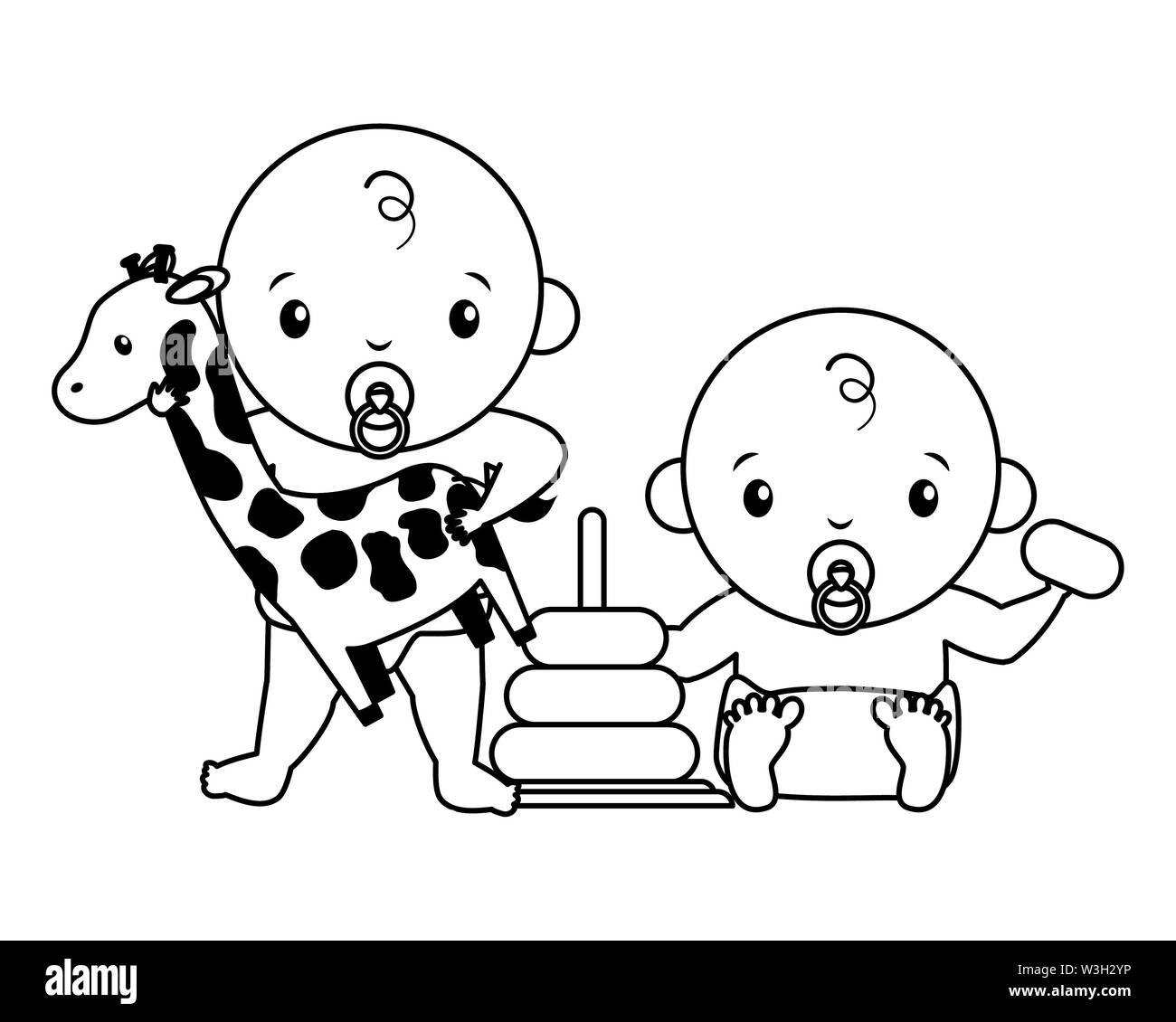 babies boy and girl baby shower Stock Vector Image & Art - Alamy