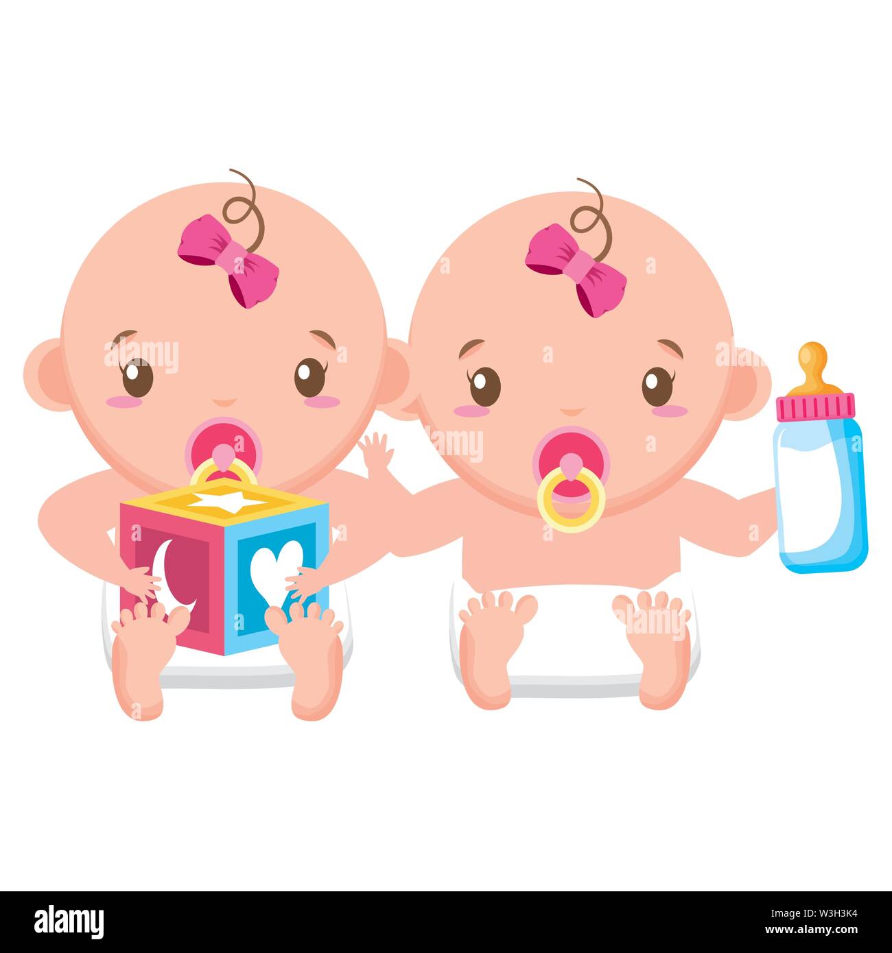 babies boy and girl baby shower Stock Vector Image & Art - Alamy