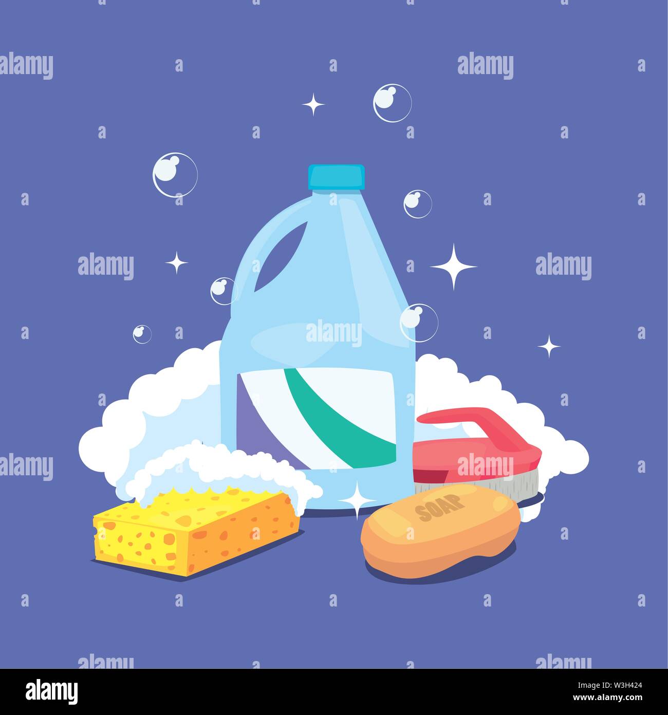 detergent sponge brush soap bubbles cleaning products and supplies ...