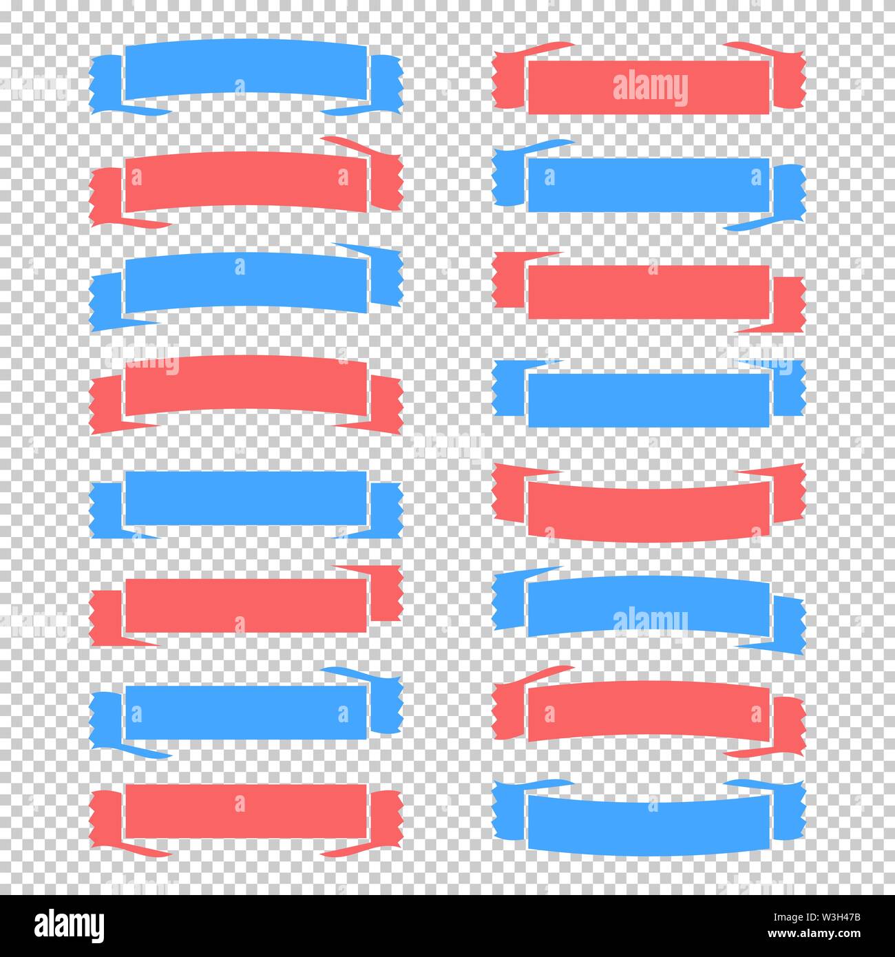 Set of colored isolated banner ribbons on a transparent background ...
