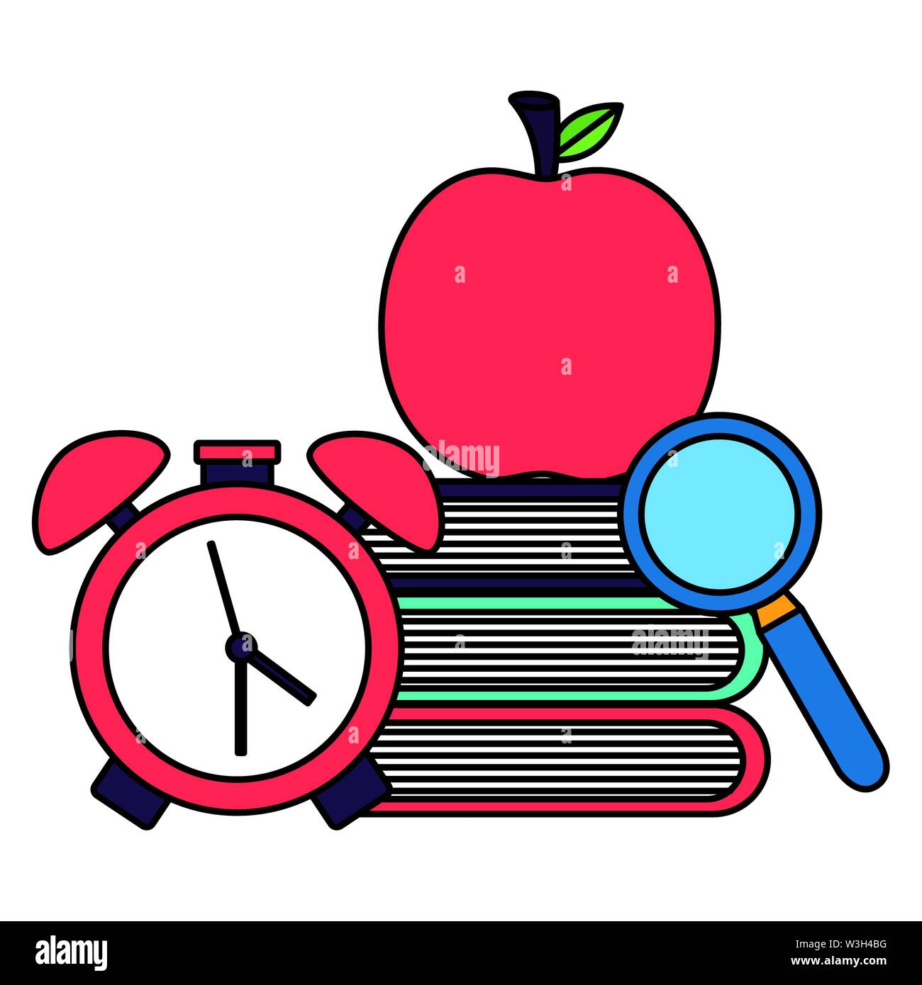 back to school pile books and set supplies Stock Vector Image & Art - Alamy
