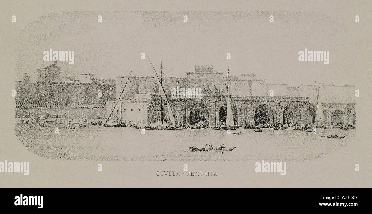 Civita-Vecchia - Rey Etienne - 1867. Stock Photo