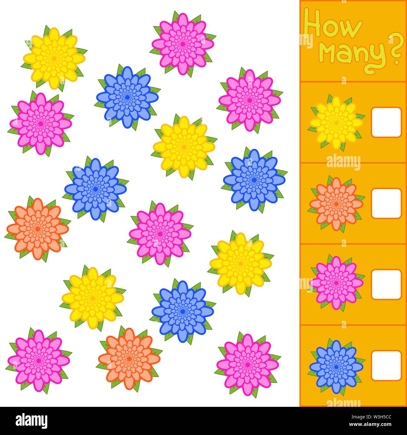 Game for preschool children. Count as many colors in the picture and ...