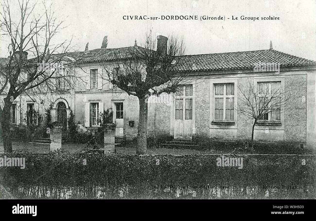 Civrac-sur-Dordogne - groupe scolaire 2. Stock Photo