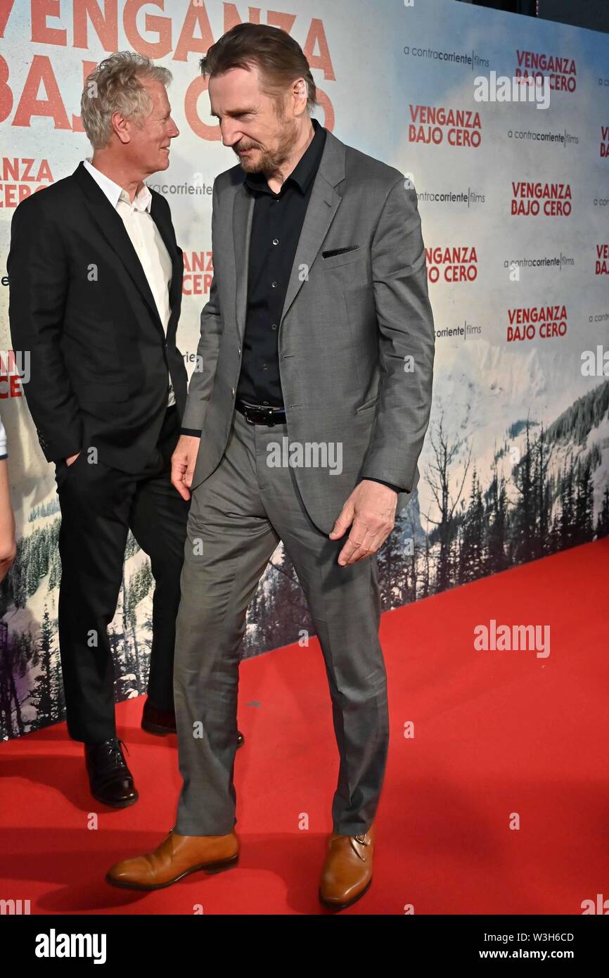 Madrid, Spain. 15th July, 2019. 15/07/2019.- Premier Madrid de la pelicula  Venganza bajo Cero con Liam Neeson. Invitados al evento Photocall of  premiere film Venganza bajo cero in Madrid on Monday, 15
