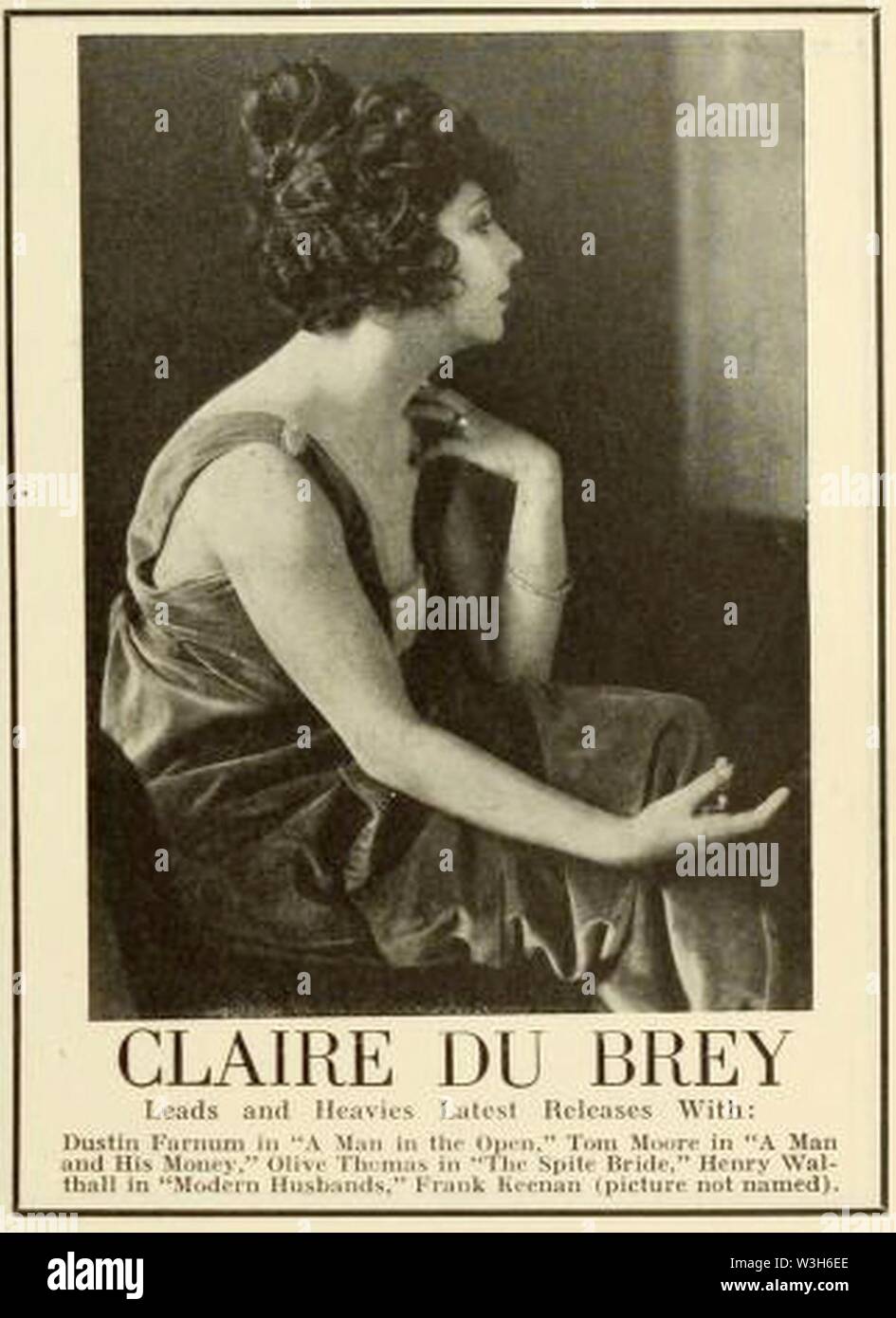 Claire Du Brey 1919. Stock Photo