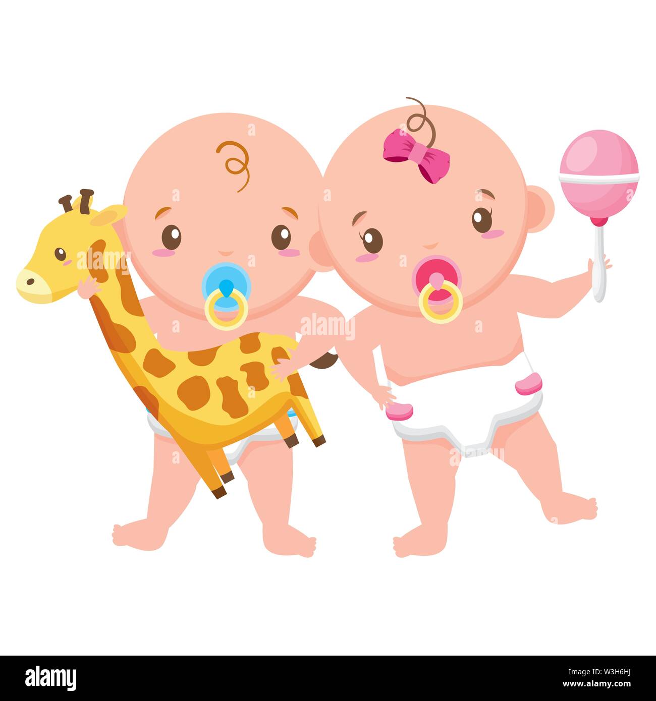 babies boy and girl baby shower Stock Vector Image & Art - Alamy