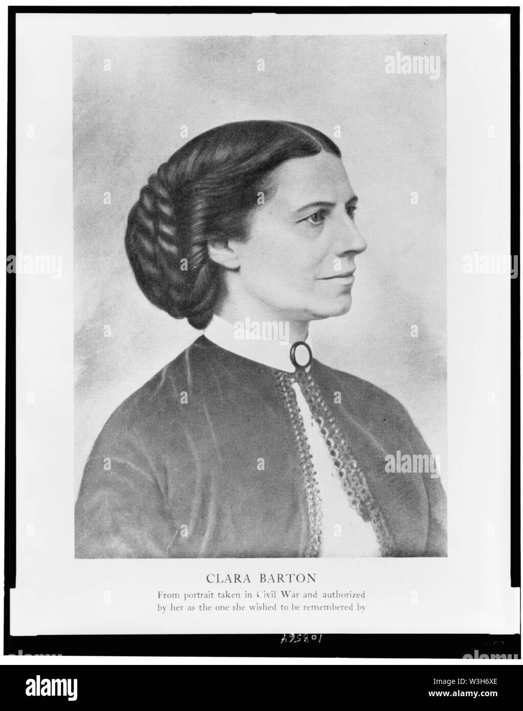 Clara Barton - from portrait taken in Civil War and authorized by her as the one she wished to be remembered by Stock Photo