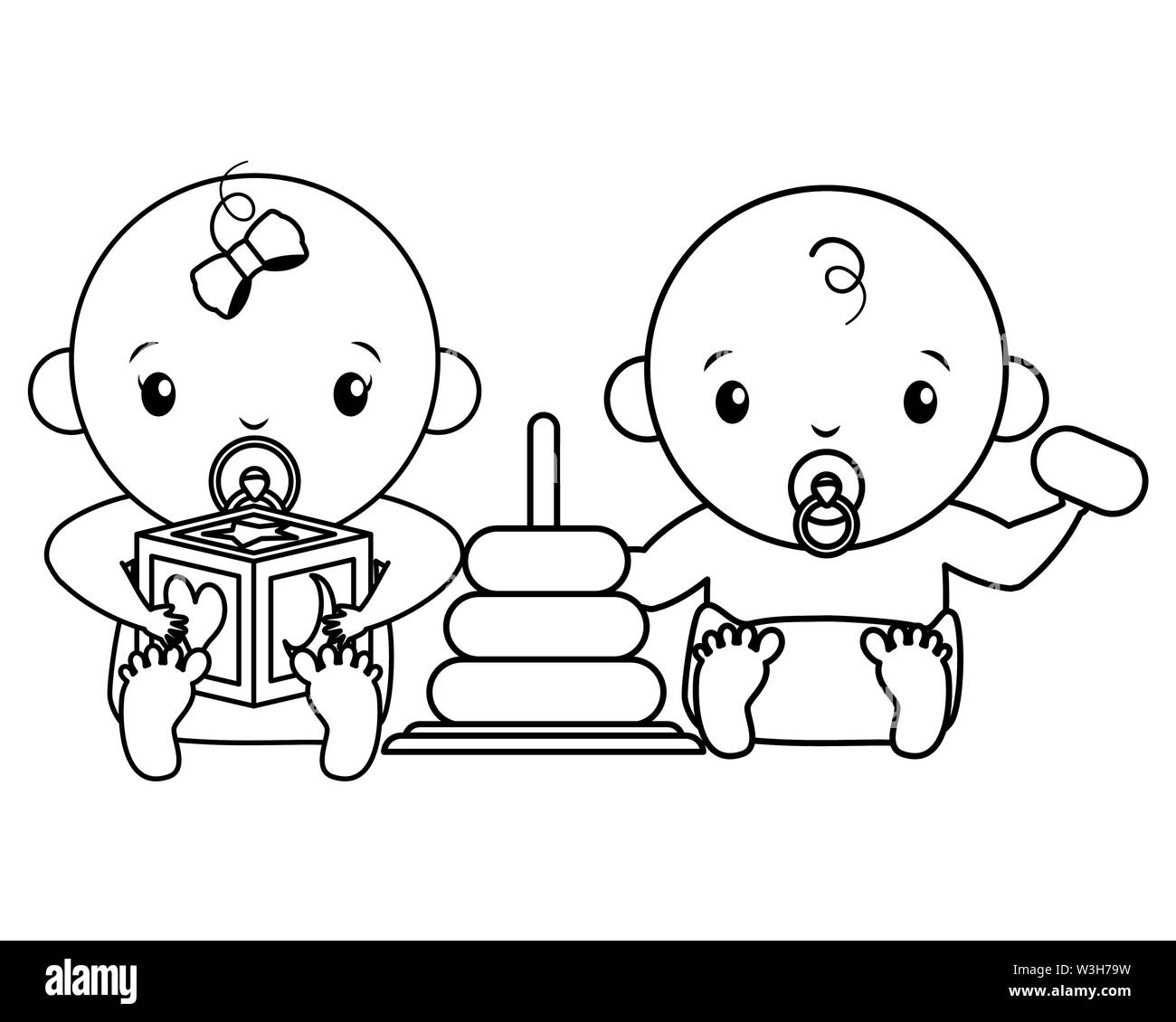 babies boy and girl baby shower Stock Vector Image & Art - Alamy