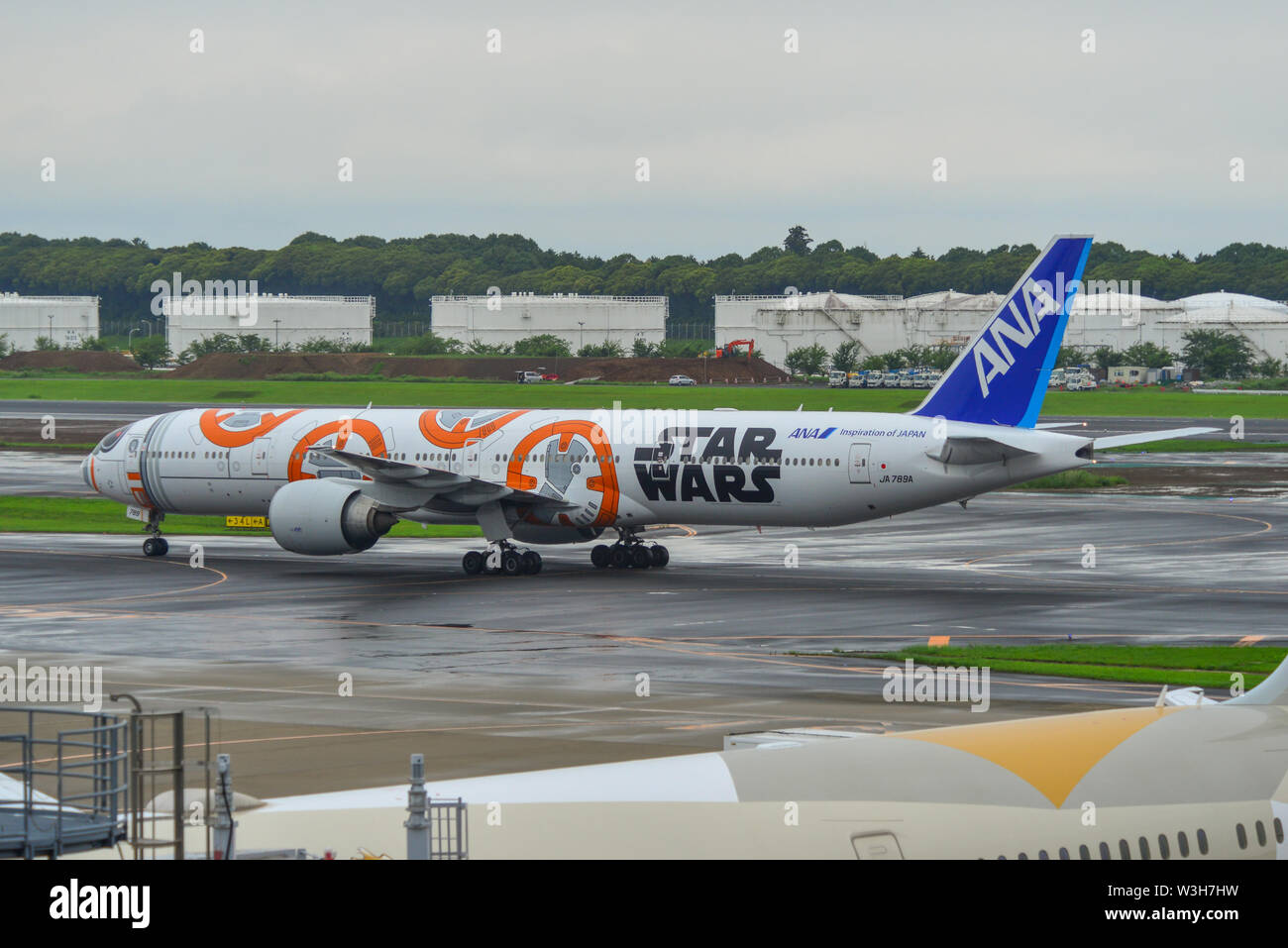 Tokyo, Japan - Jul 4, 2019. JA789A All Nippon Airways Boeing 777