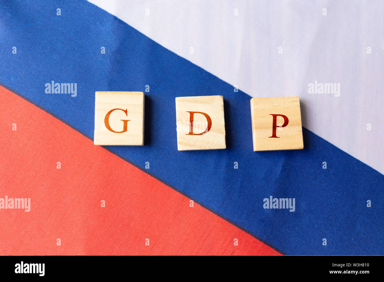 Concept of Gross Domestic Product or GDP of Yugoslavia, on Yugoslavia flag Stock Photo