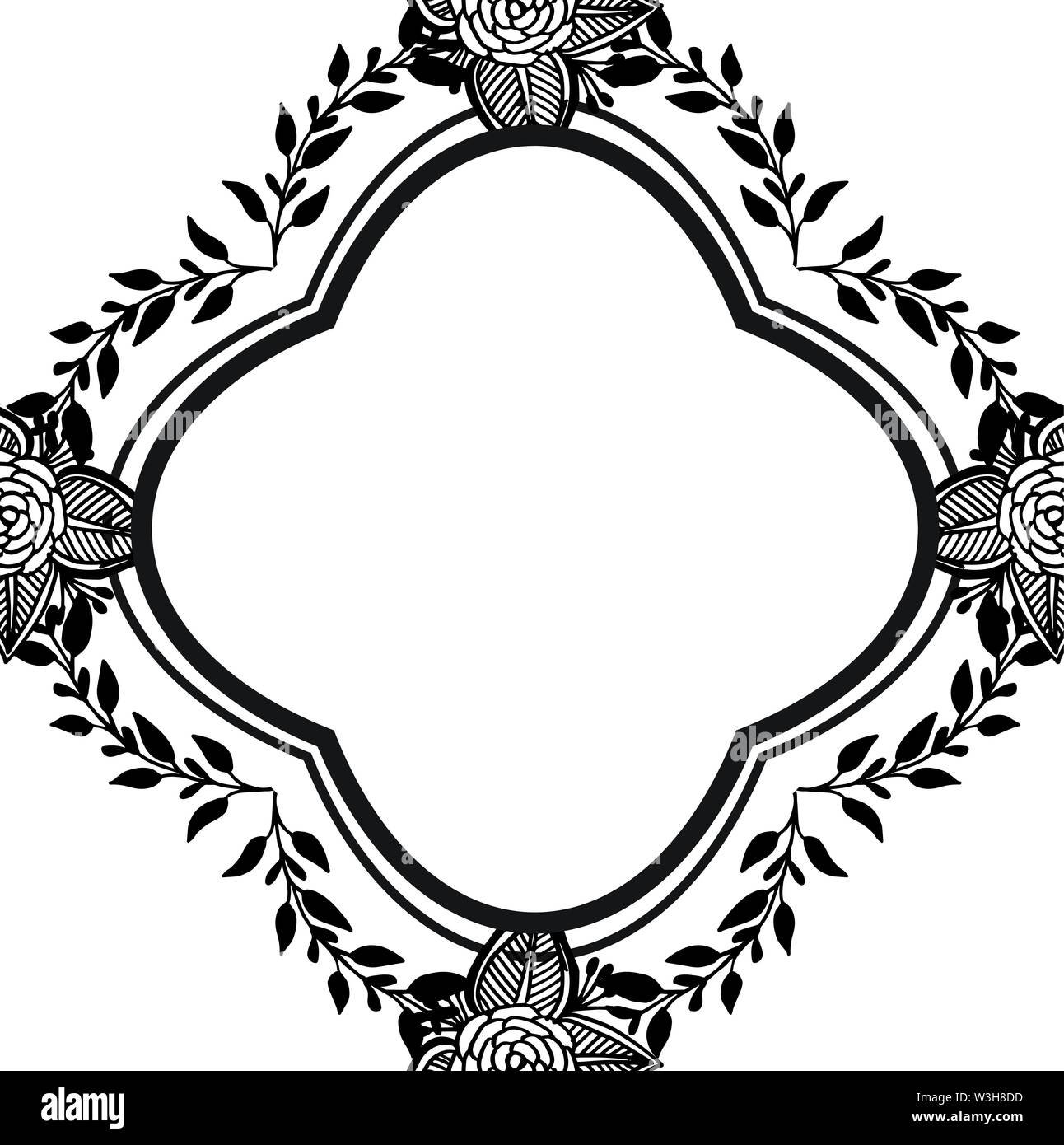 Ornament design card, with elegant flower and crowd leaf. Vector