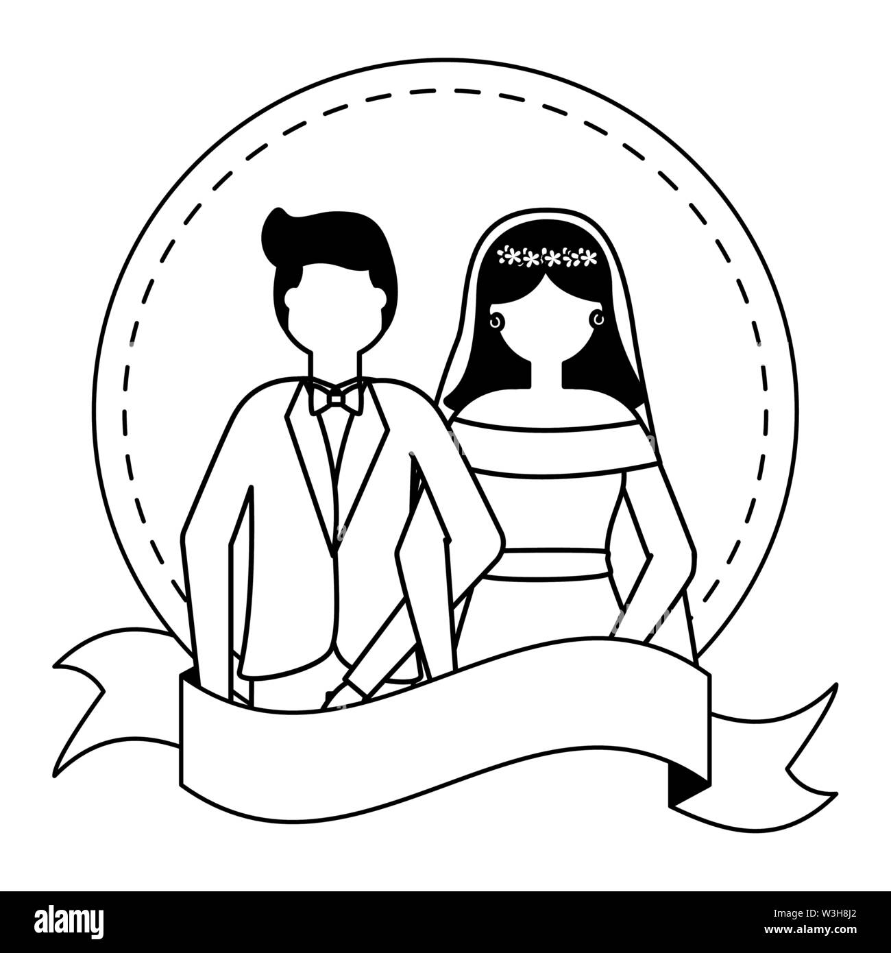 flat design wedding people groom and bride Stock Vector Image & Art - Alamy