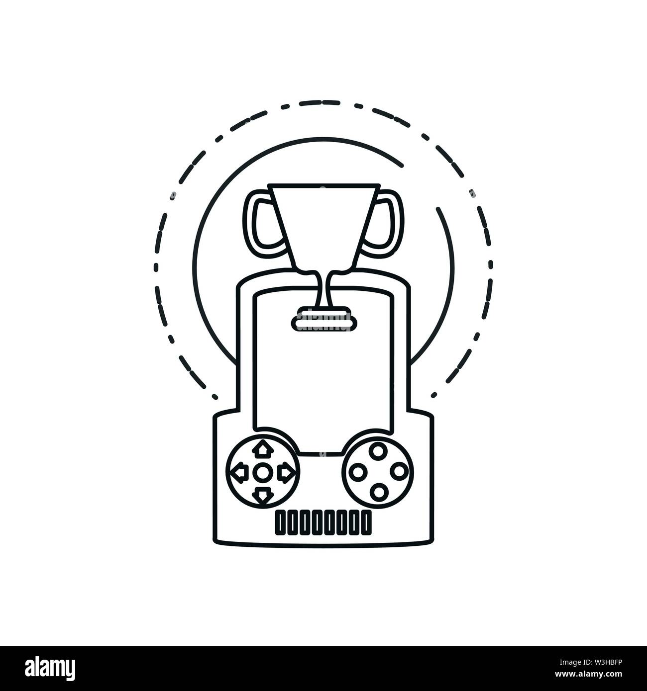 handle video game with trophy cup vector illustration design Stock ...