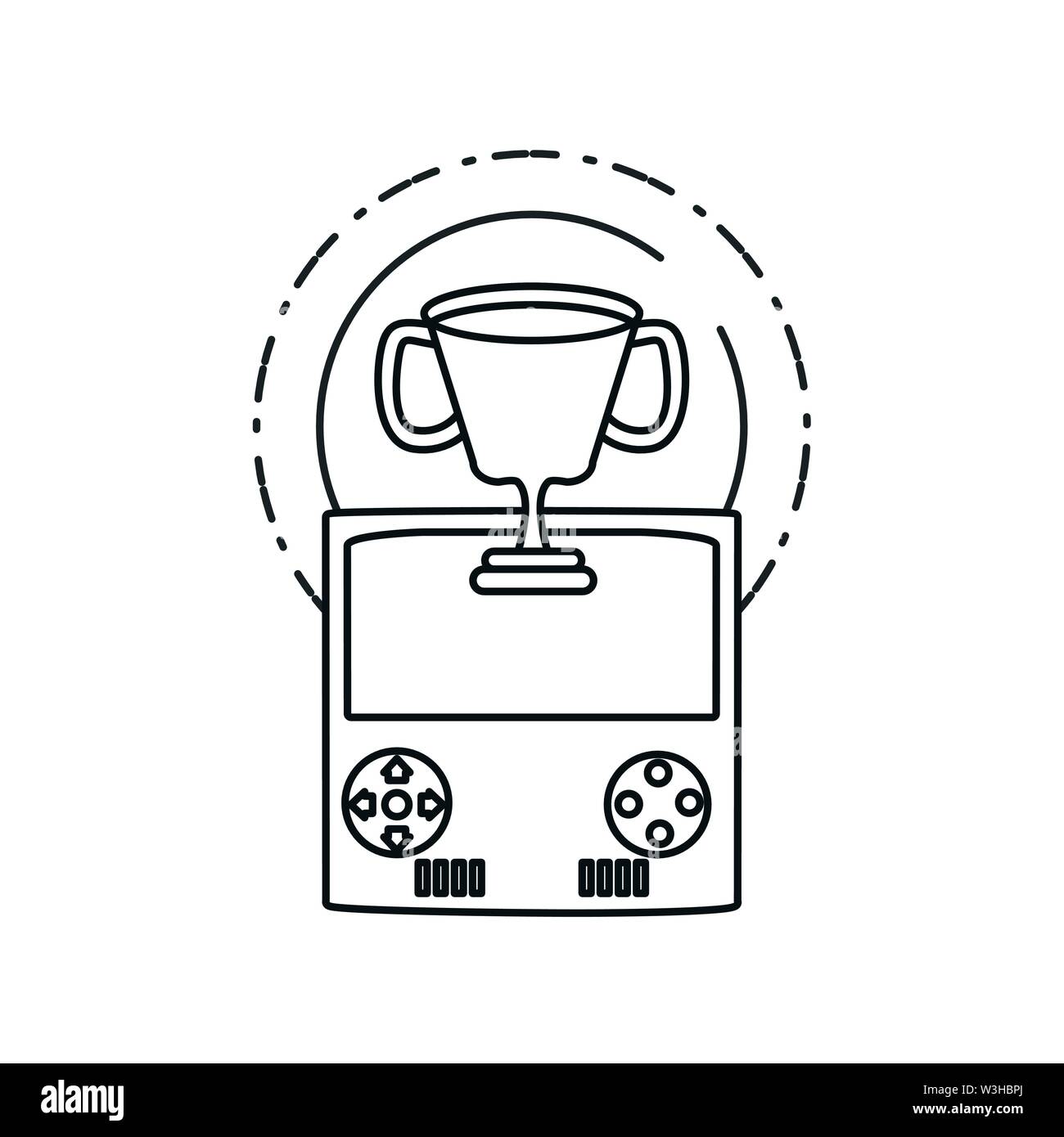 handle video game with trophy cup vector illustration design Stock ...