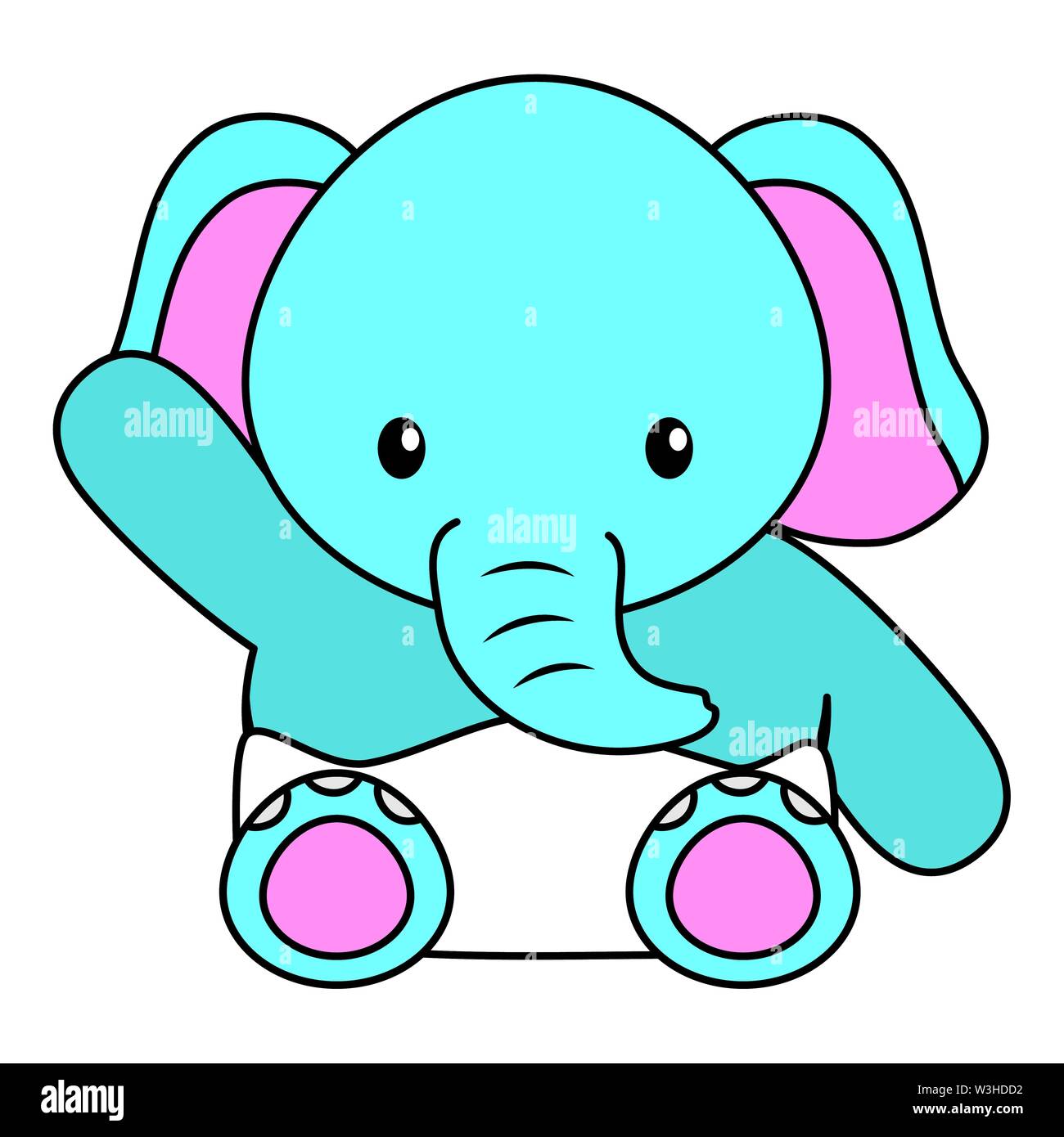 cute little elephant baby character Stock Vector Image & Art - Alamy