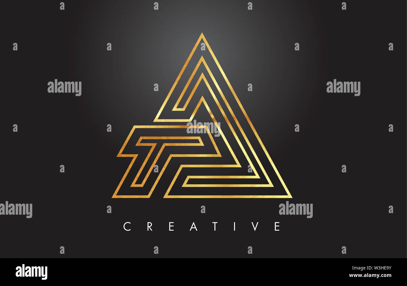 A Golden Letter Monogram Design Logo. Gold Letter A Icon Logo Vector ...