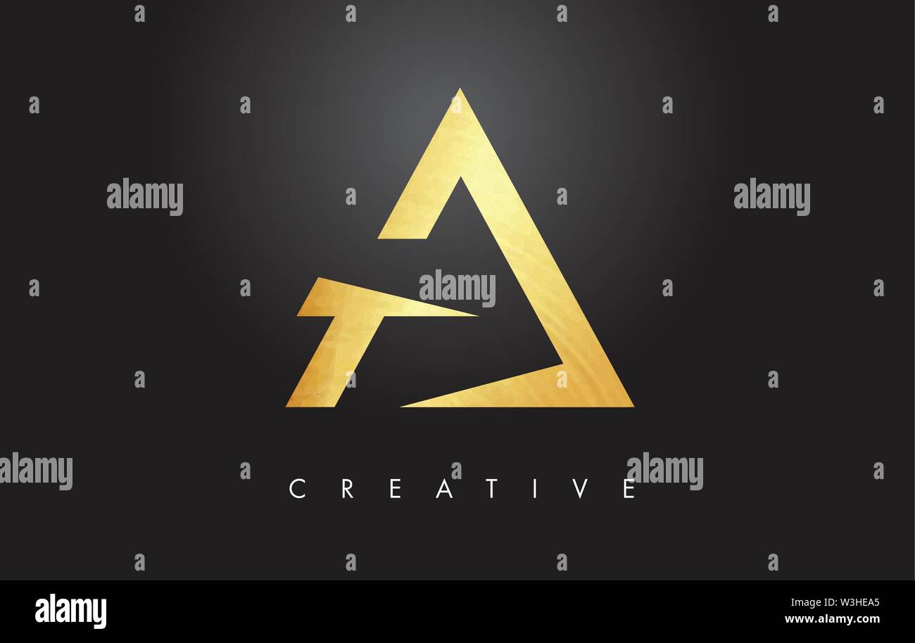 A Golden Letter Monogram Design Logo. Gold Letter A Icon Logo Vector ...