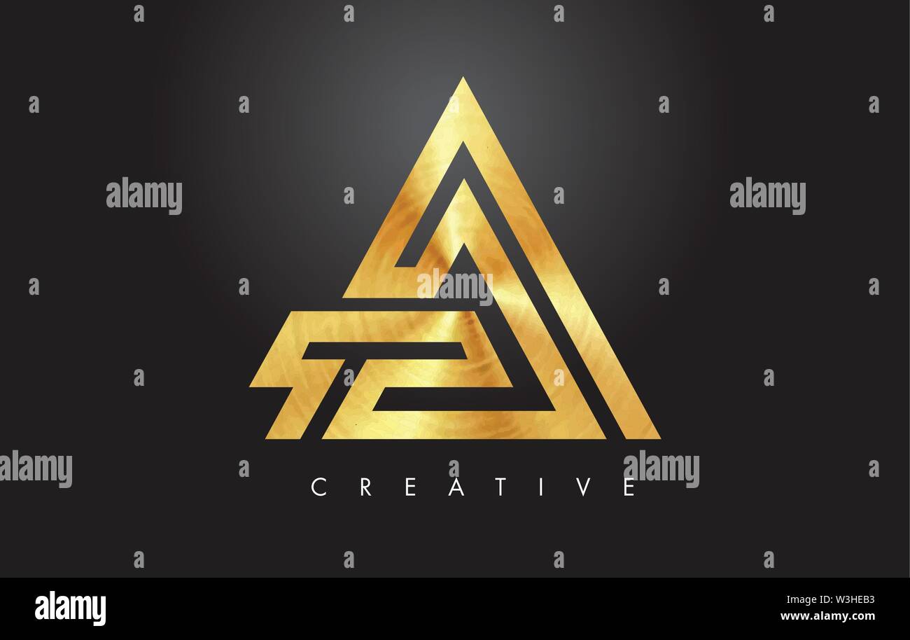 A Golden Letter Monogram Design Logo. Gold Letter A Icon Logo Vector ...