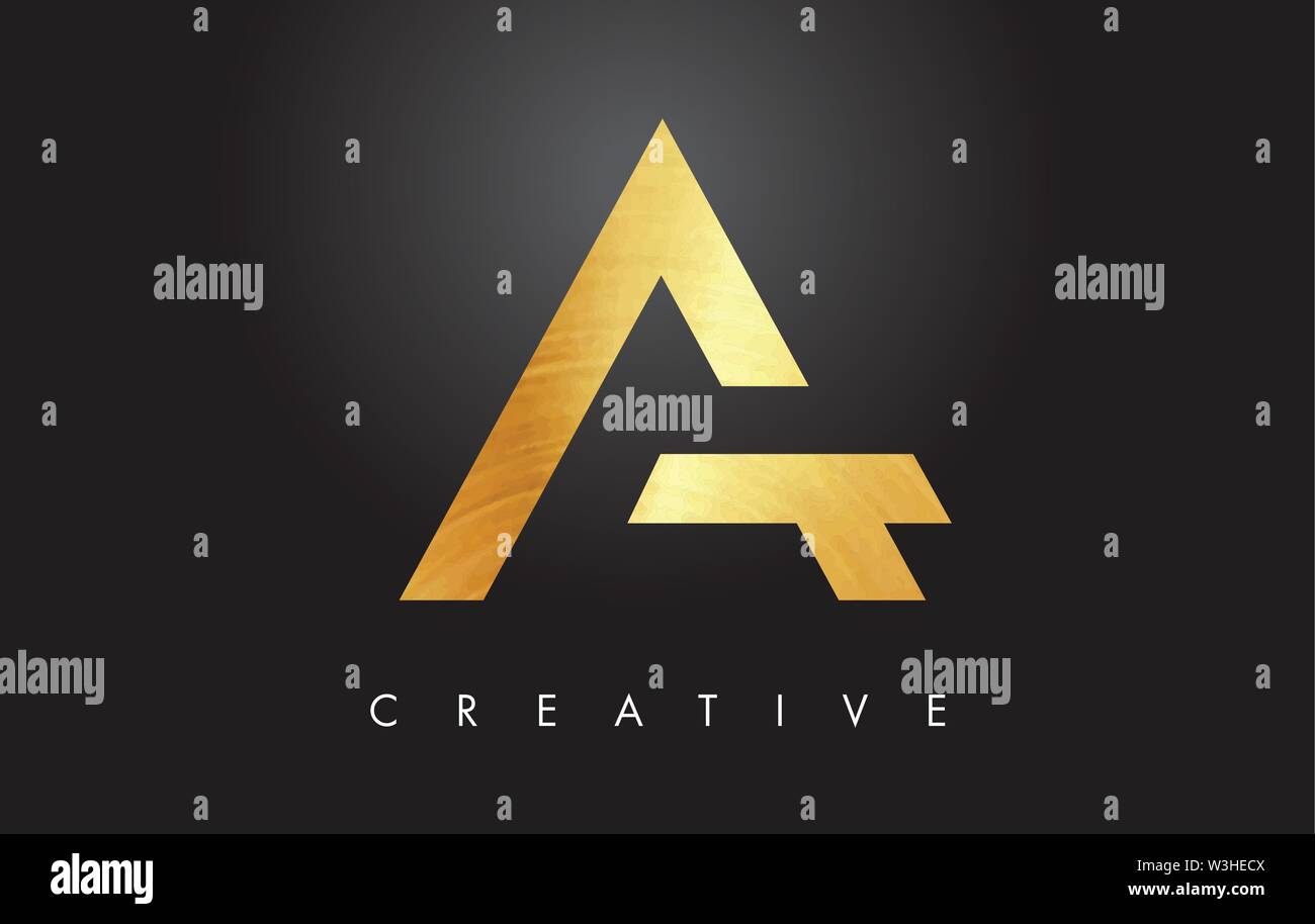 A Golden Letter Monogram Design Logo. Gold Letter A Icon Logo Vector ...