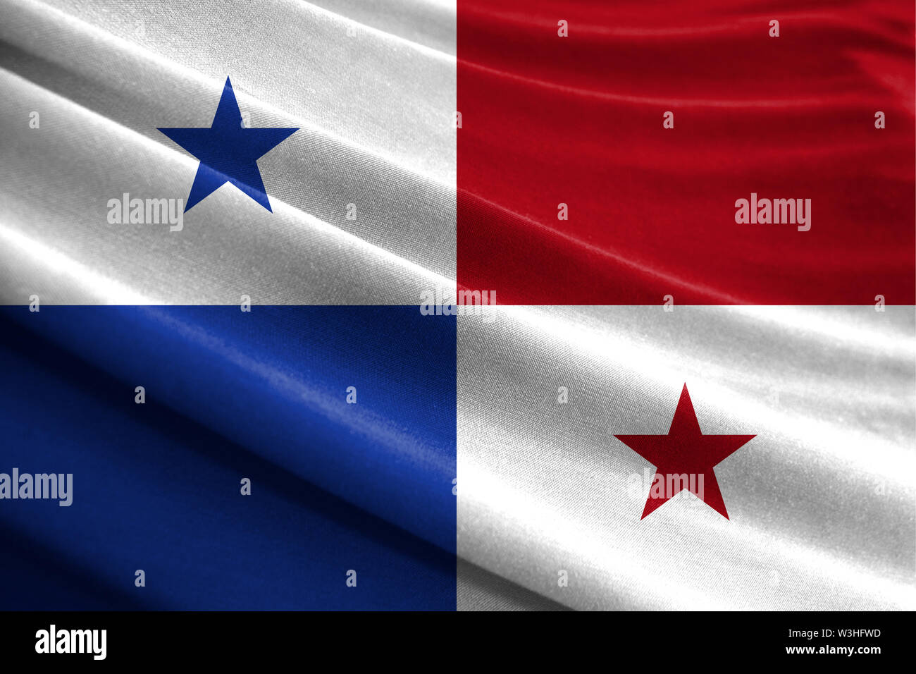 Realistic flag of Panama on the wavy surface of fabric Stock Photo - Alamy