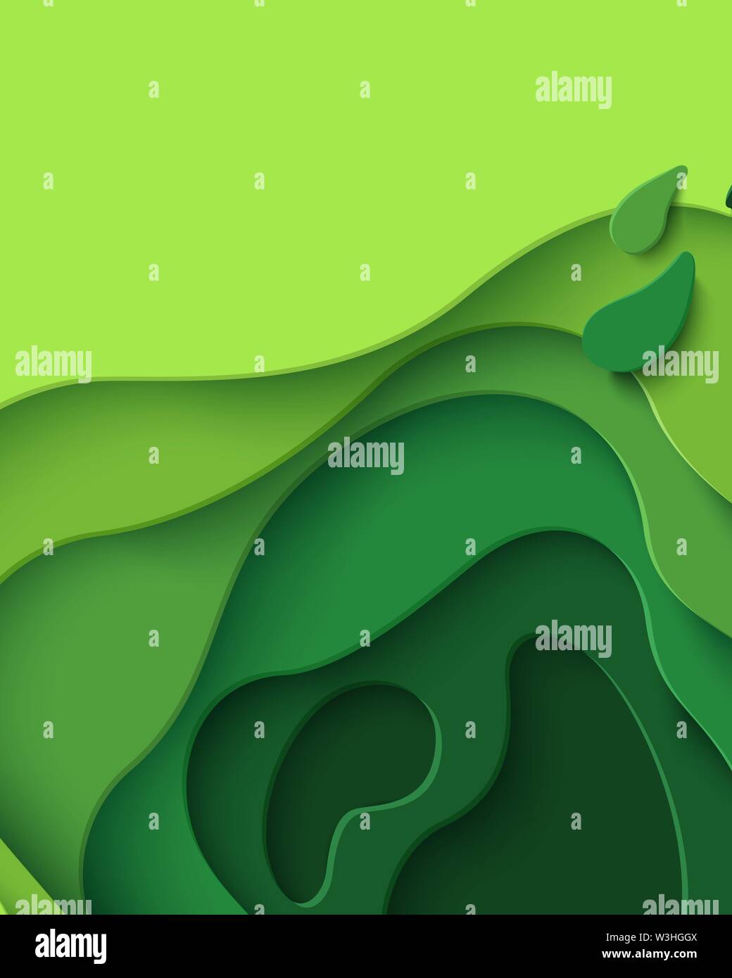 Vector eco abstract green paper cut background Stock Vector Image & Art ...