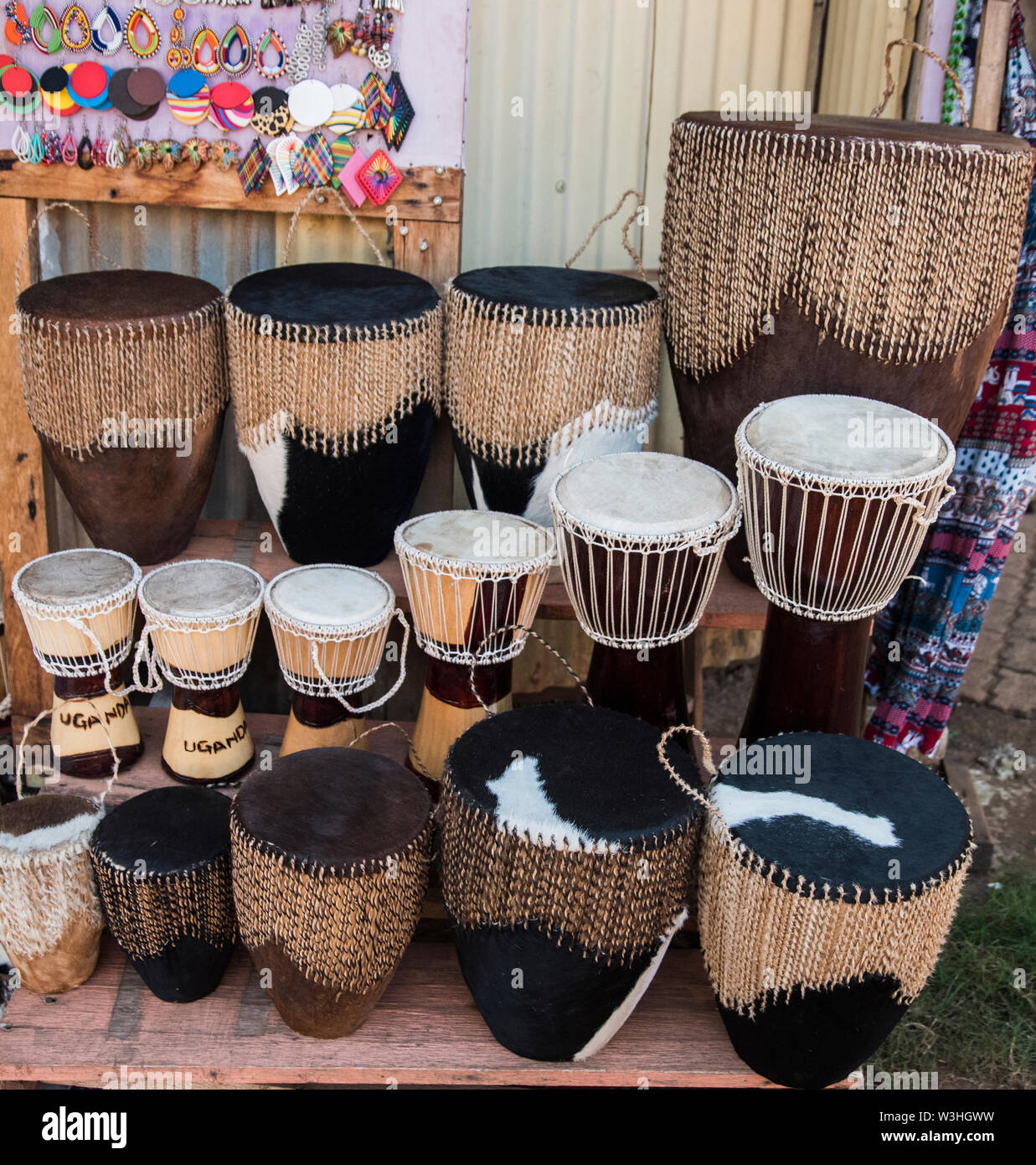 African Uganda Djembe (Drums) Souvenir Stock Photo Alamy