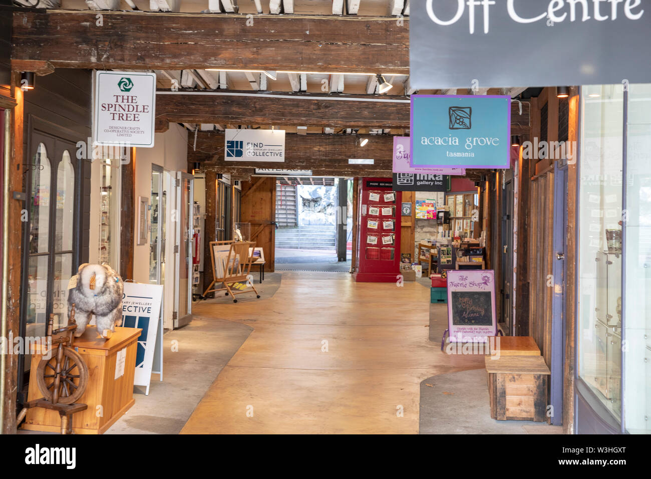 Shops and stores at battery point in Hobart city centre,Tasmania