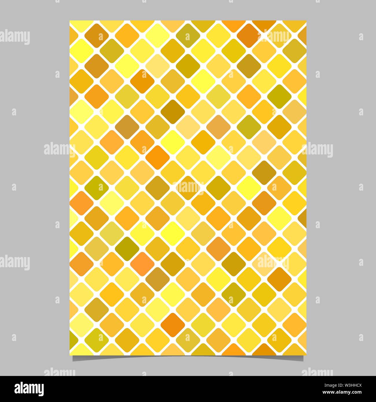 Yellow square pattern brochure design vector tile mosaic document