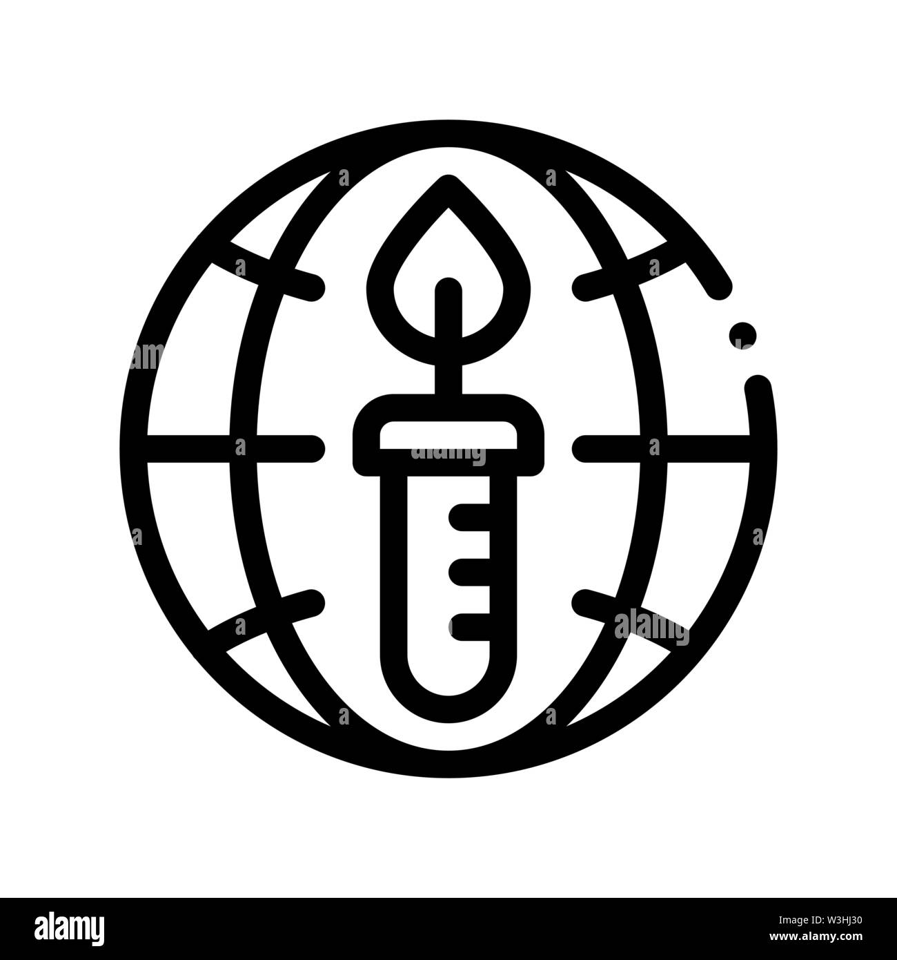 Candle Planet Earth Problem Vector Thin Line Icon Stock Vector Image ...