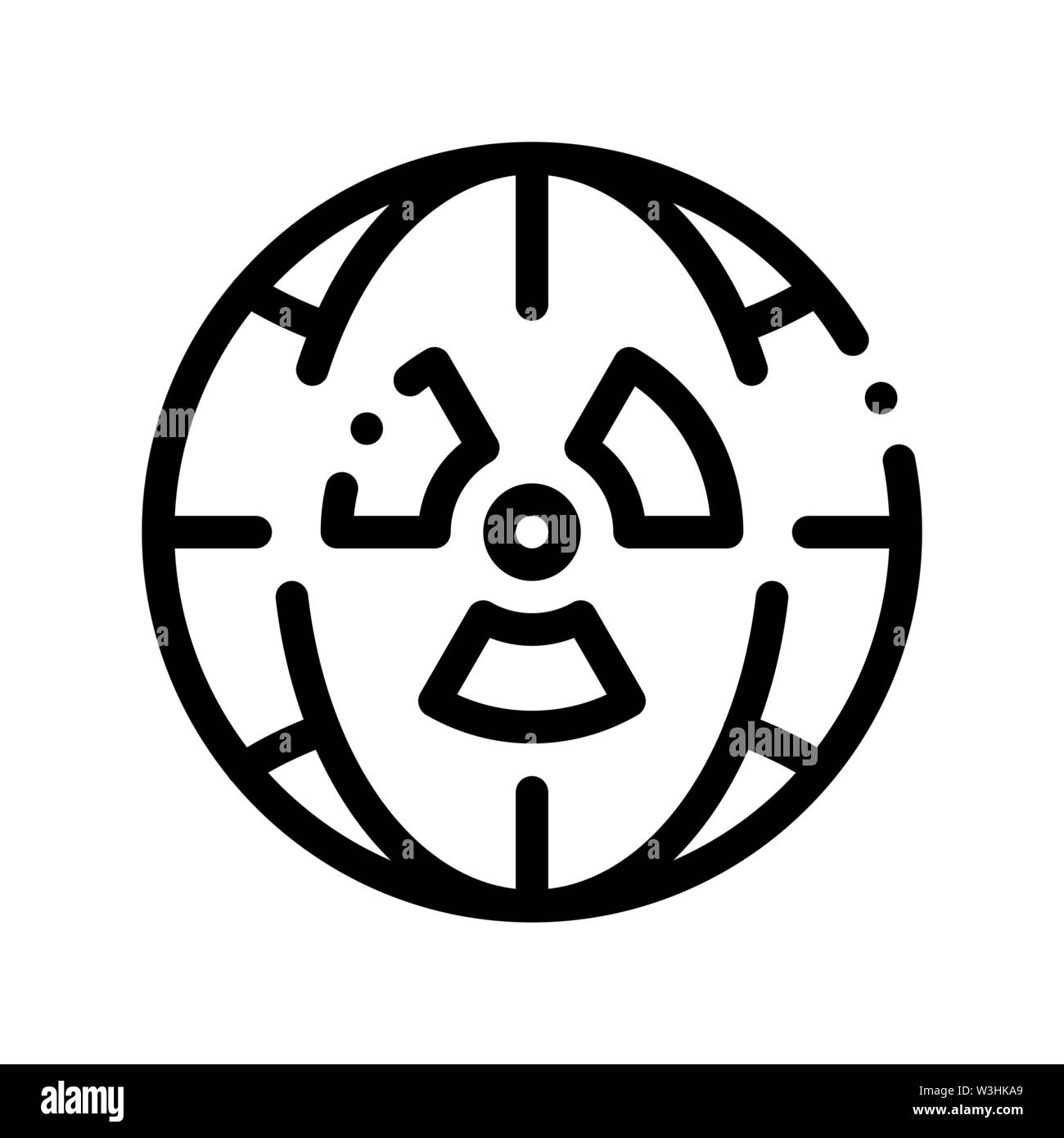 Radiation Symbol And Vector Thin Line Icon Stock Vector Image