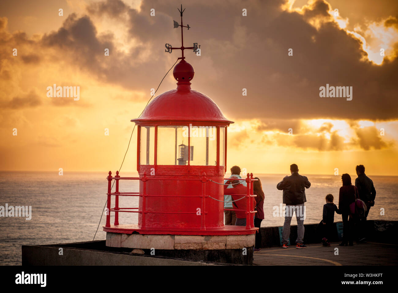 Nazaré lighthouse Stock Photo