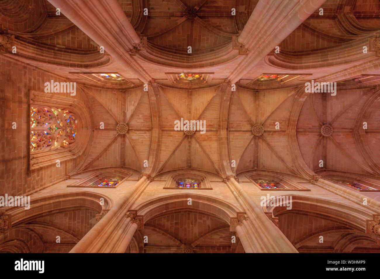 Nave of Batalha monastery Stock Photo