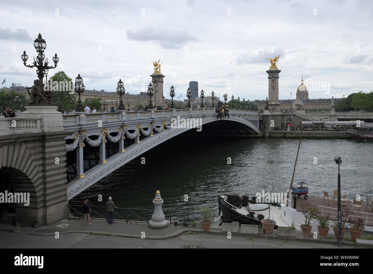 Pont Alexandre III, Seine and Invalides, Paris, France Stock Photo